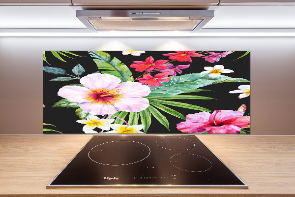 Cooker splashback Hawaiian flowers