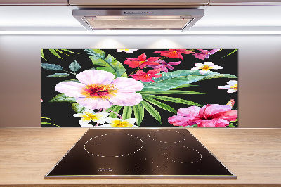 Cooker splashback Hawaiian flowers