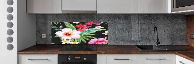 Cooker splashback Hawaiian flowers