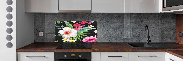 Cooker splashback Hawaiian flowers