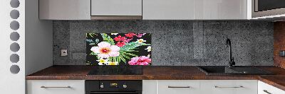 Cooker splashback Hawaiian flowers