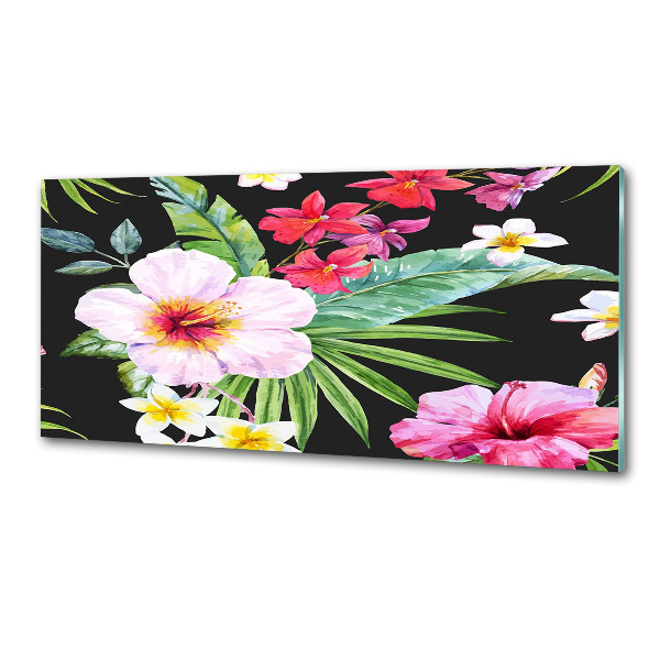 Cooker splashback Hawaiian flowers