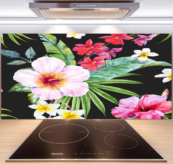 Cooker splashback Hawaiian flowers