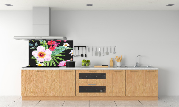 Cooker splashback Hawaiian flowers