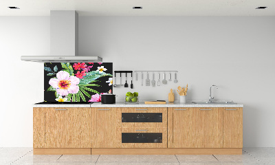 Cooker splashback Hawaiian flowers