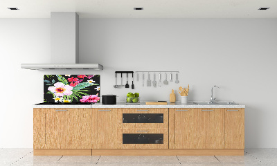 Cooker splashback Hawaiian flowers