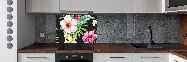 Cooker splashback Hawaiian flowers