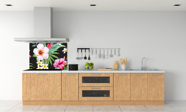 Cooker splashback Hawaiian flowers