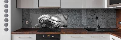 Cooker splashback Sleepy Tiger