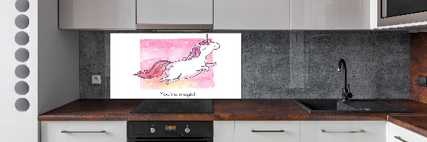 Cooker splashback Pink unicorn