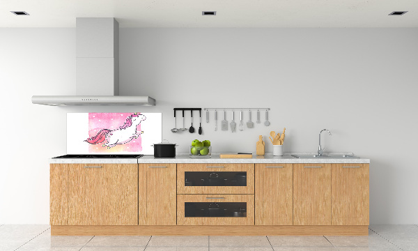 Cooker splashback Pink unicorn