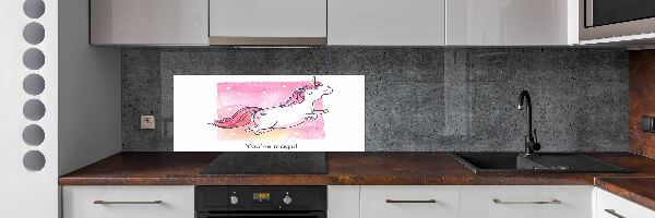 Cooker splashback Pink unicorn