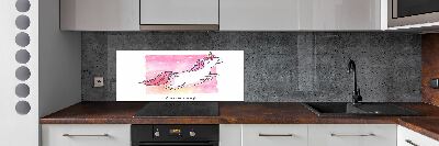 Cooker splashback Pink unicorn