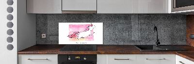 Cooker splashback Pink unicorn