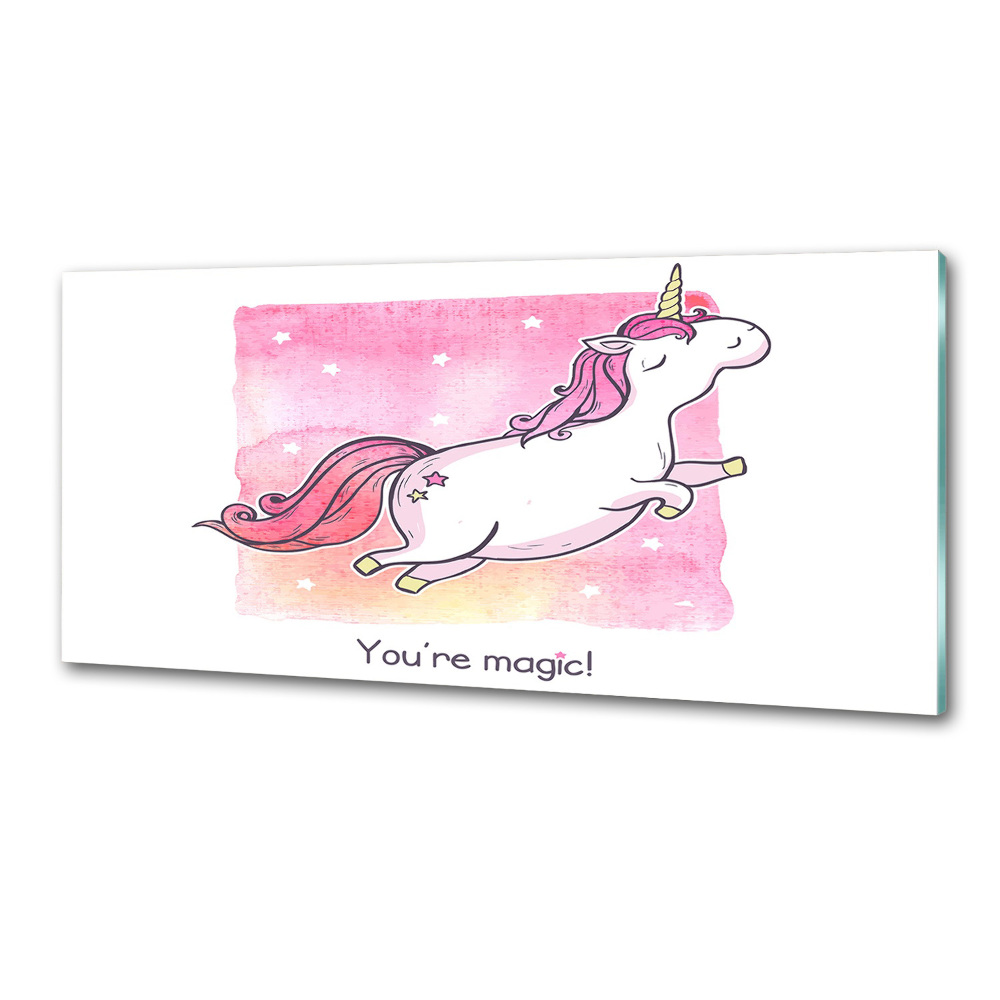 Cooker splashback Pink unicorn