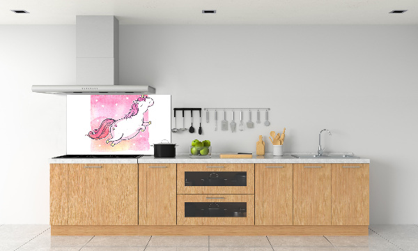 Cooker splashback Pink unicorn