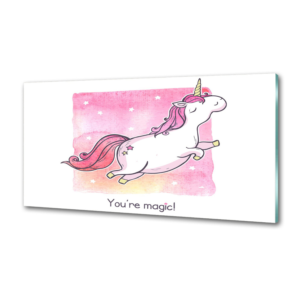 Cooker splashback Pink unicorn