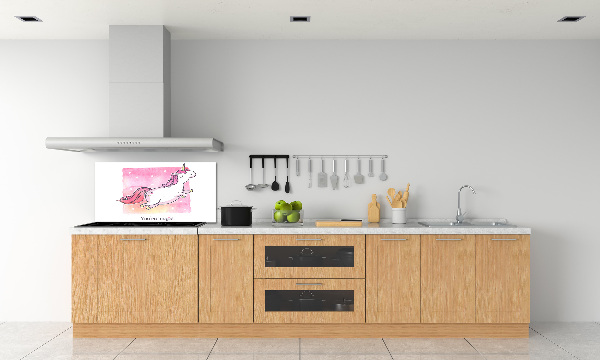 Cooker splashback Pink unicorn