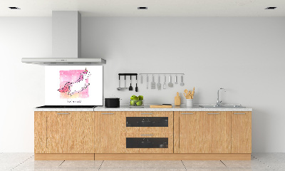 Cooker splashback Pink unicorn