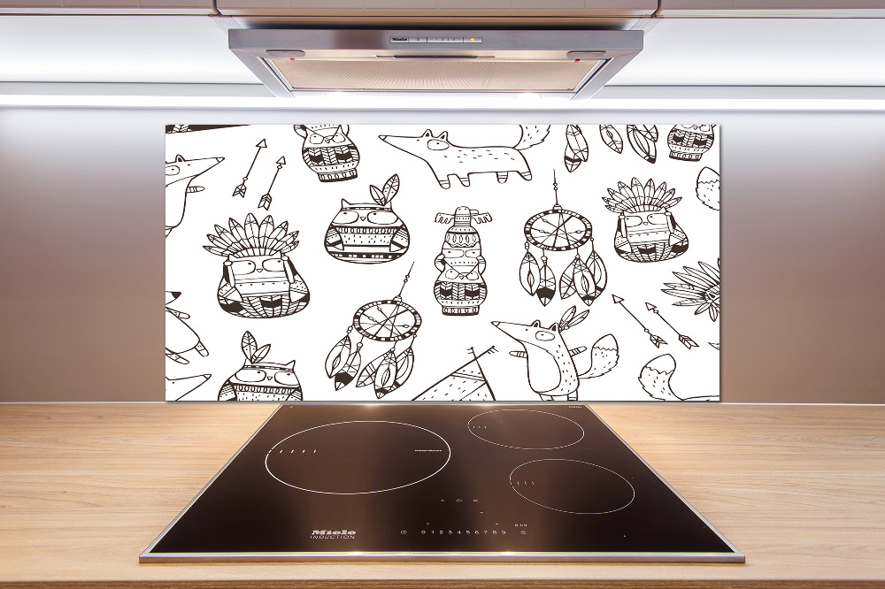 Cooker splashback Indian owls