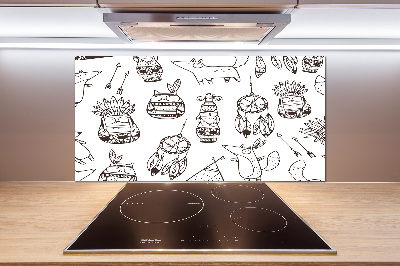 Cooker splashback Indian owls