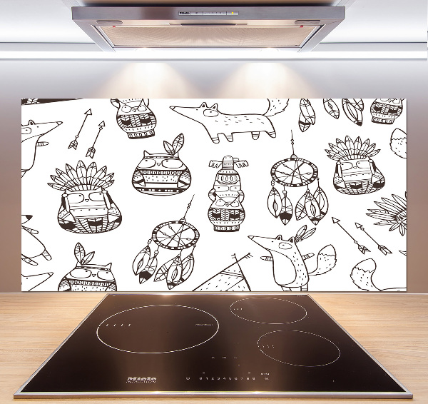 Cooker splashback Indian owls