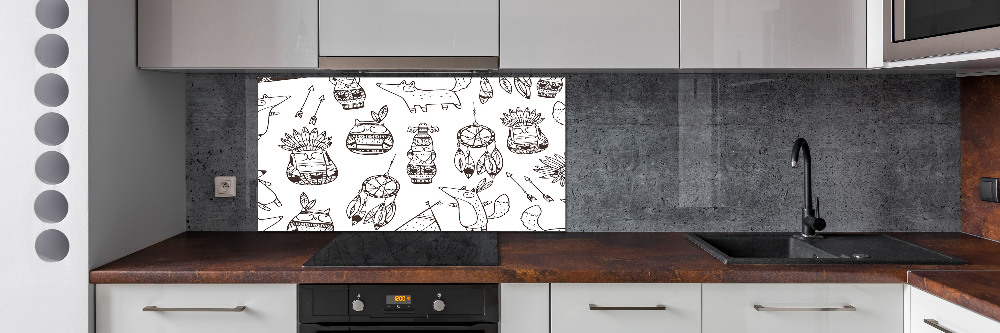 Cooker splashback Indian owls