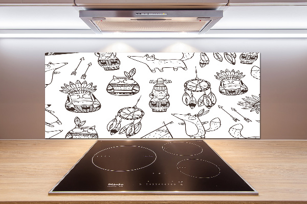 Cooker splashback Indian owls