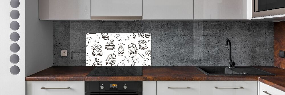 Cooker splashback Indian owls