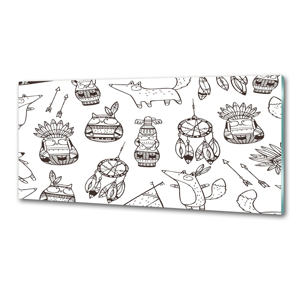 Cooker splashback Indian owls