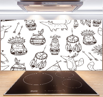 Cooker splashback Indian owls