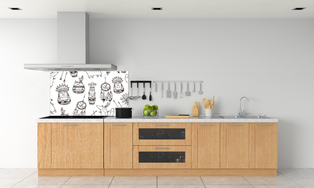 Cooker splashback Indian owls