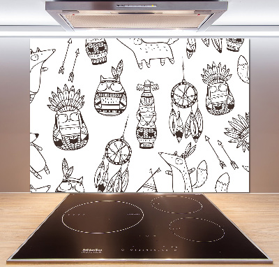 Cooker splashback Indian owls