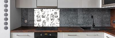 Cooker splashback Indian owls