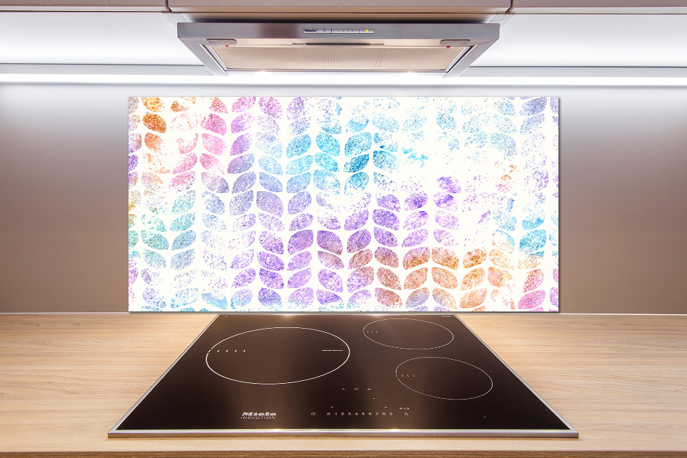 Cooker splashback Colorful leaves