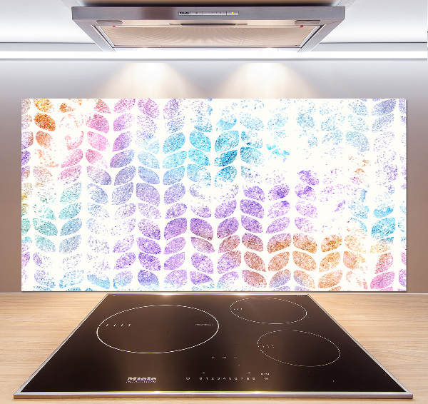 Cooker splashback Colorful leaves