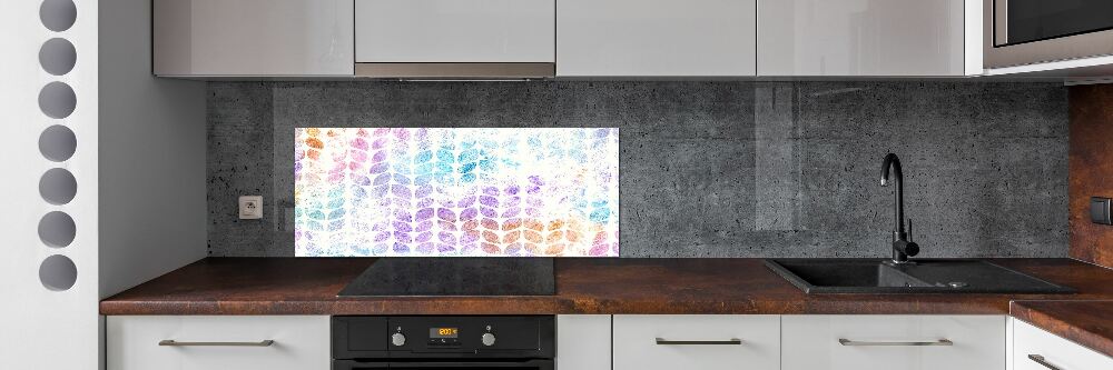 Cooker splashback Colorful leaves