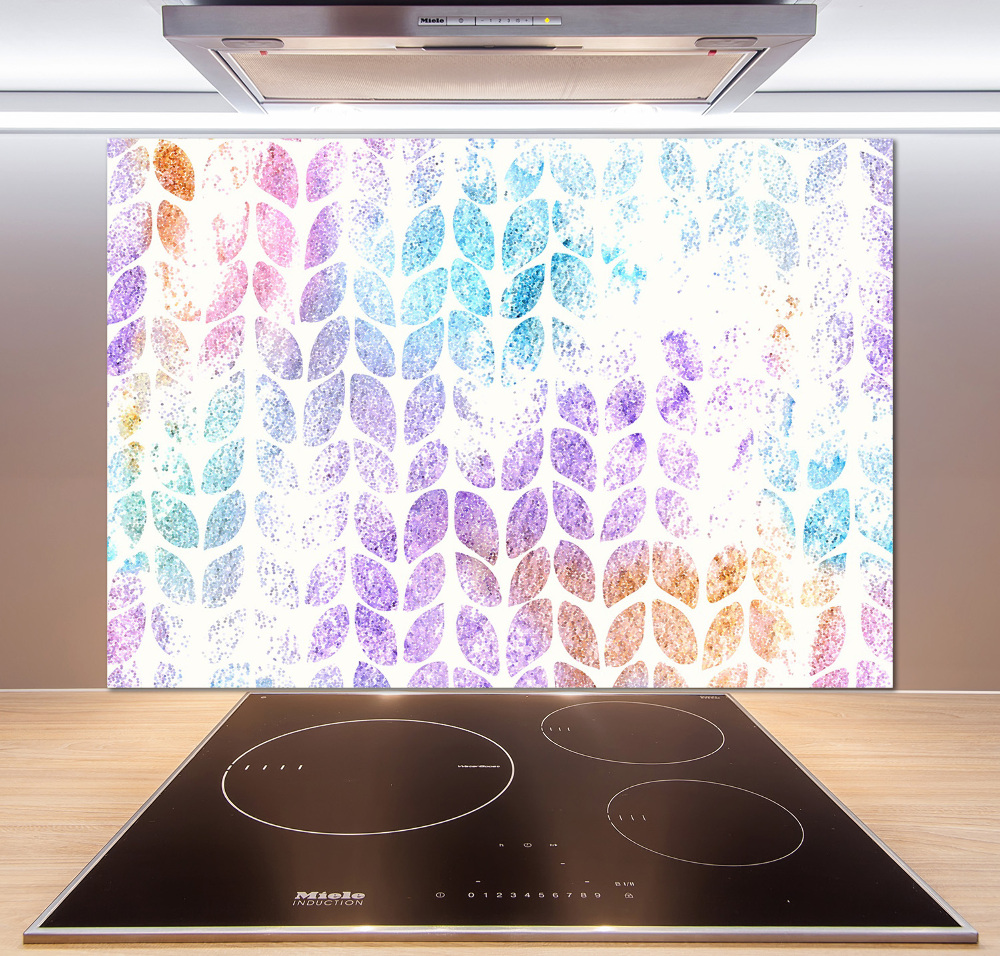 Cooker splashback Colorful leaves