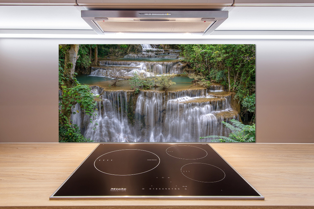 Cooker splashback Waterfall in the forest