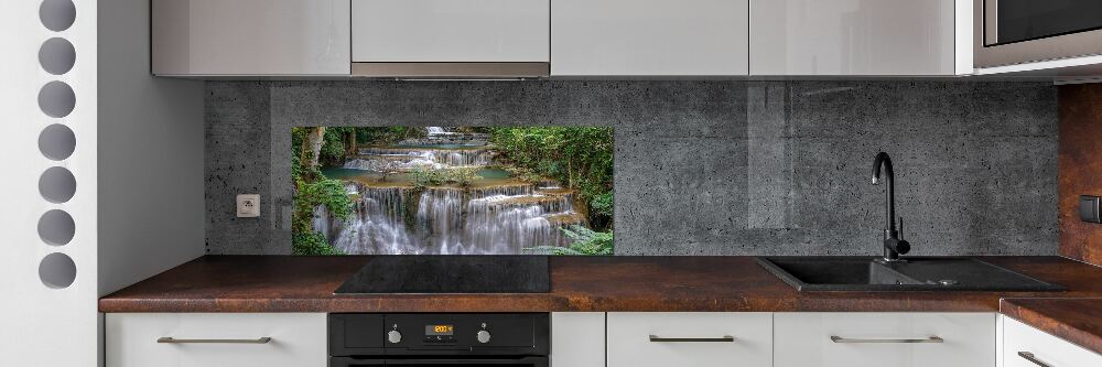 Cooker splashback Waterfall in the forest