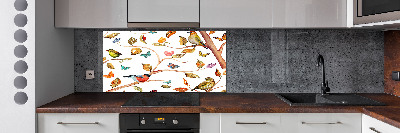 Glass splashback Birds and butterflies