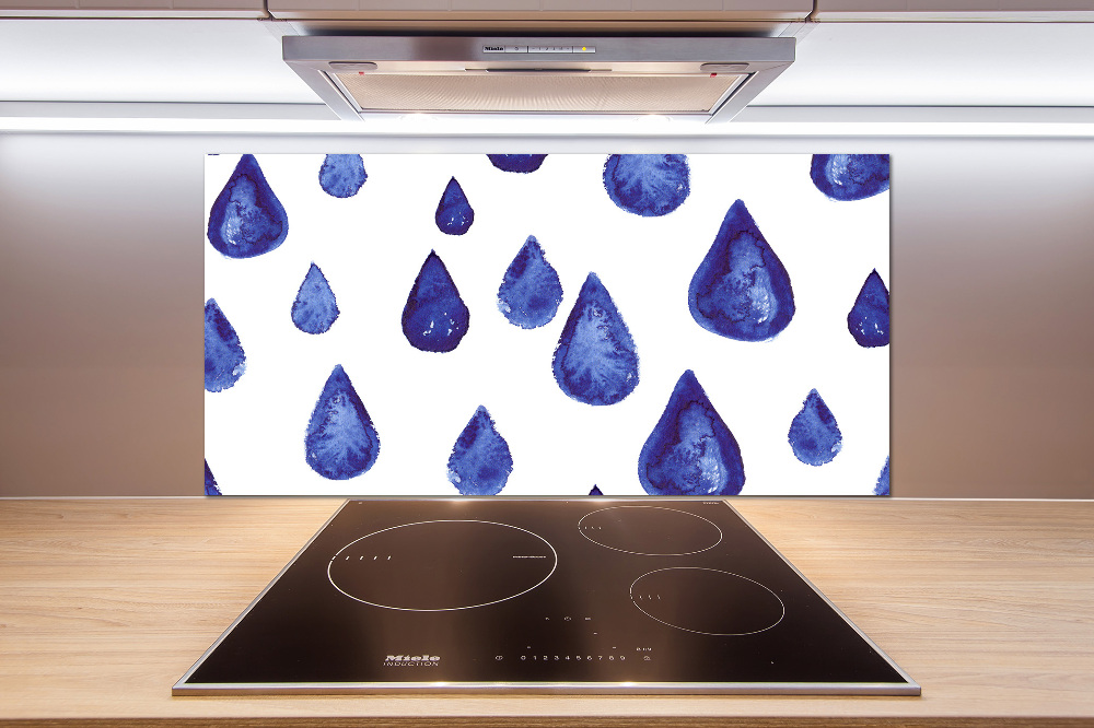 Kitchen splashback Blue drops