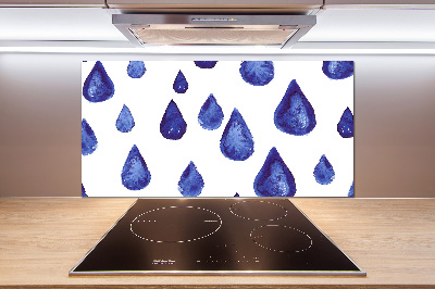 Kitchen splashback Blue drops