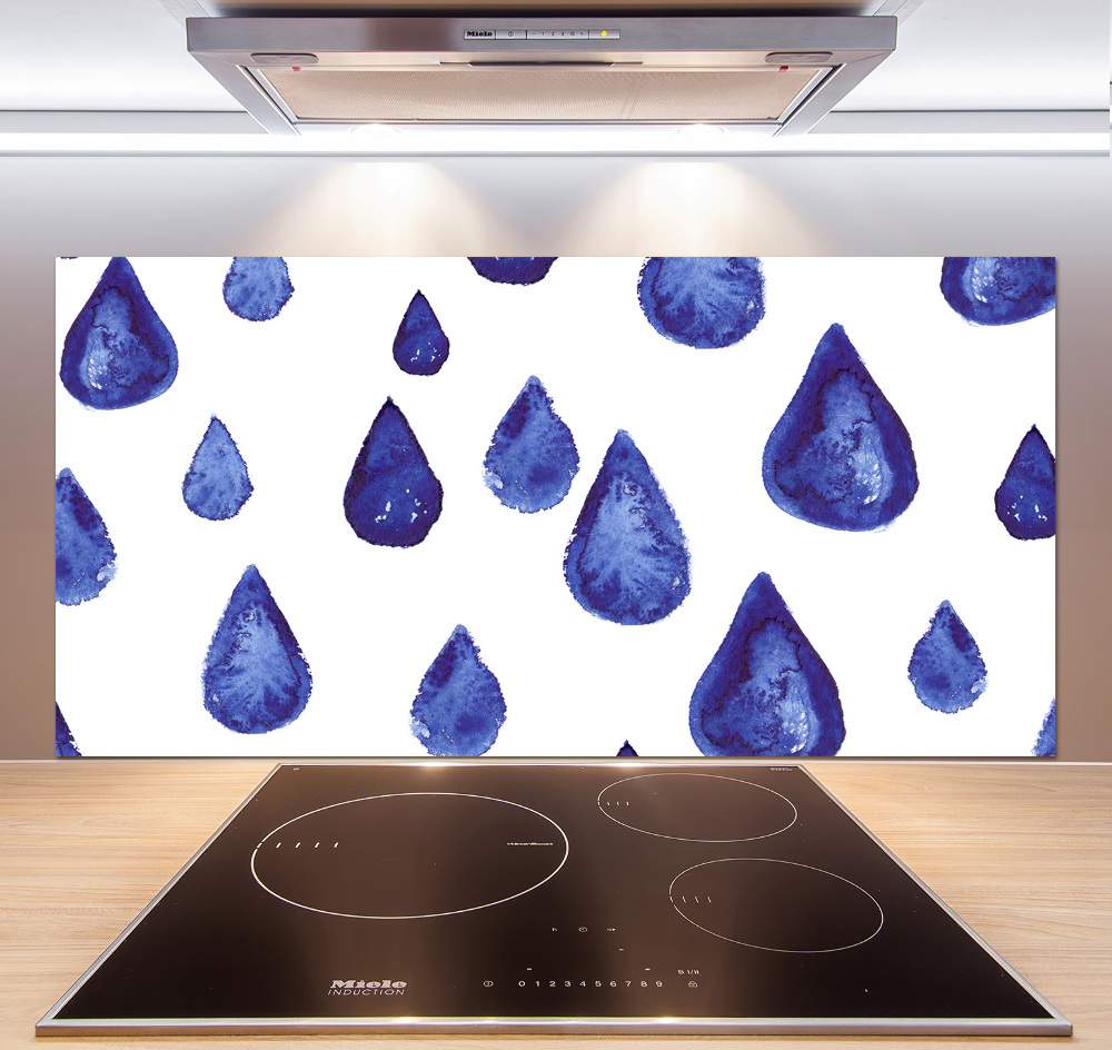 Kitchen splashback Blue drops