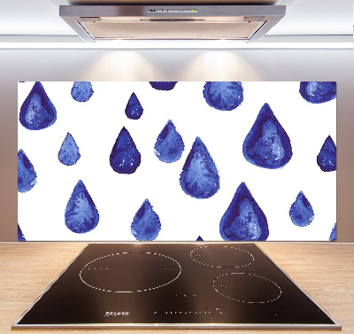 Kitchen splashback Blue drops