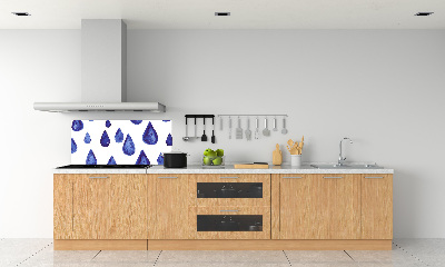 Kitchen splashback Blue drops