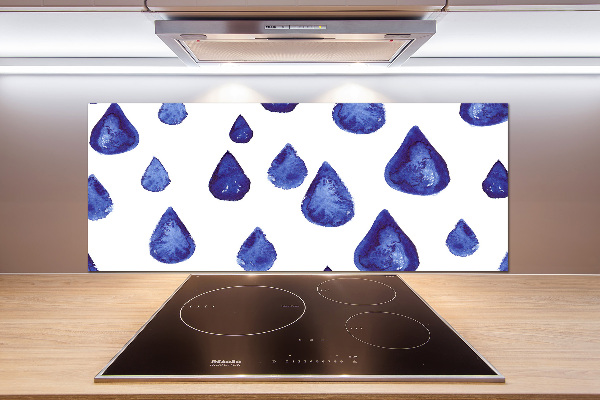 Kitchen splashback Blue drops