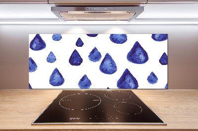 Kitchen splashback Blue drops