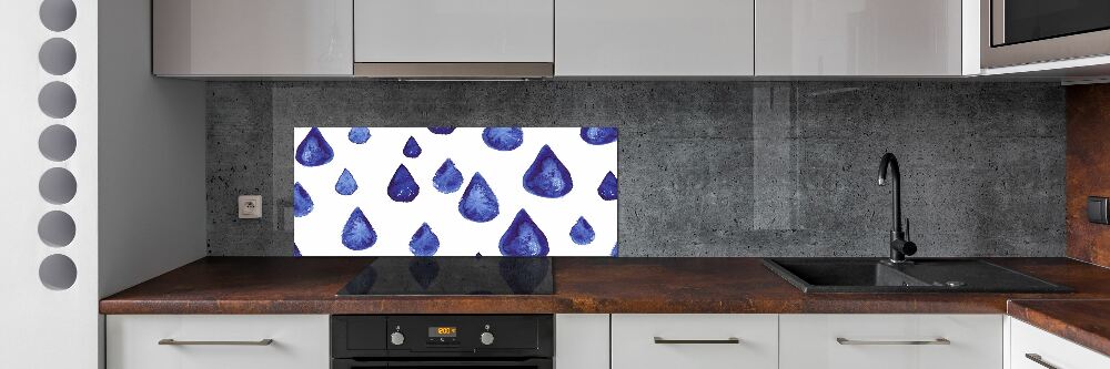 Kitchen splashback Blue drops