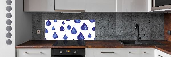 Kitchen splashback Blue drops